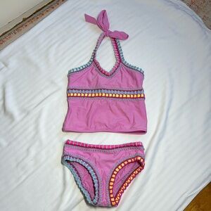 PilyQ Girls Rainbow Embroidered Bikini